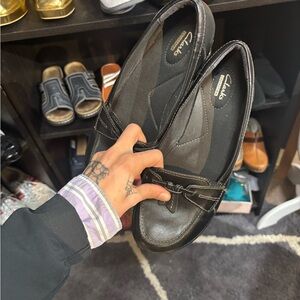 Clarks Elegant Black Slip-Ons